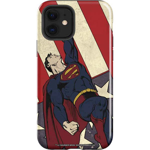 DC Comics Superman Vintage Pose American Flag iPhone 12 Impact Case