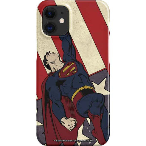 DC Comics Superman Vintage Pose American Flag iPhone 12 Mini Lite Case
