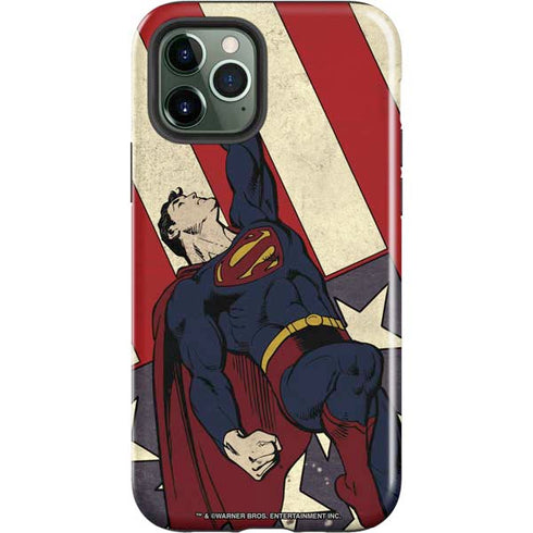 DC Comics Superman Vintage Pose American Flag iPhone 12 Pro Impact Case