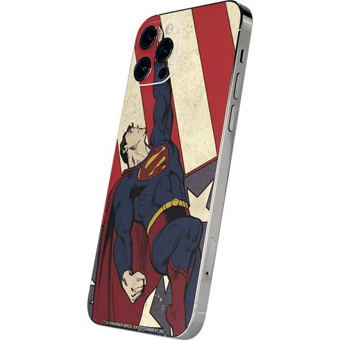 DC Comics Superman Vintage Pose American Flag iPhone 12 Pro Max Skin
