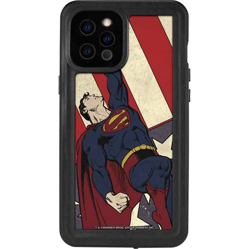 DC Comics Superman Vintage Pose American Flag iPhone 12 Pro Max Waterproof Case