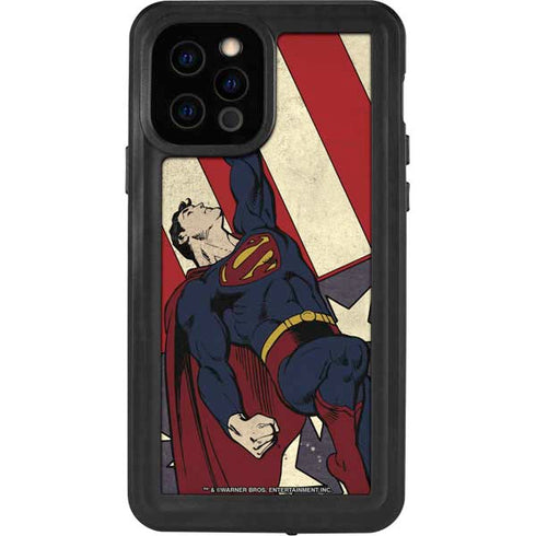 DC Comics Superman Vintage Pose American Flag iPhone 12 Pro Waterproof Case