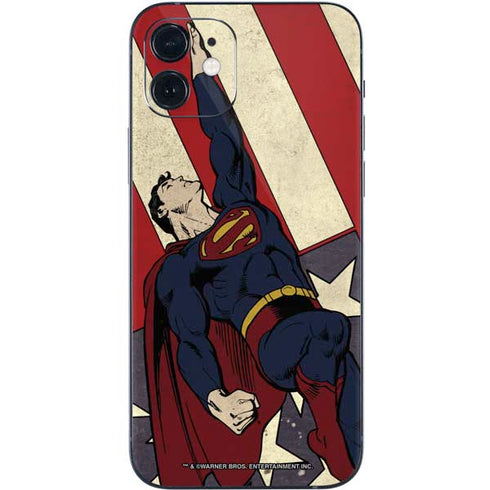 DC Comics Superman Vintage Pose American Flag iPhone 12 Skin