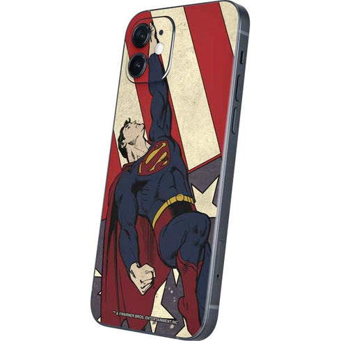 DC Comics Superman Vintage Pose American Flag iPhone 12 Skin