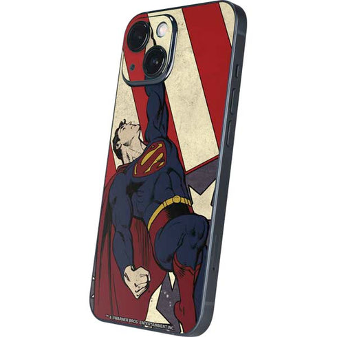 DC Comics Superman Vintage Pose American Flag iPhone 13 Mini Skin