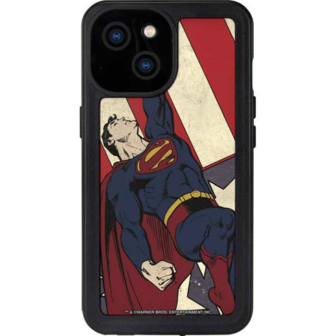 DC Comics Superman Vintage Pose American Flag iPhone 13 Mini Waterproof Case