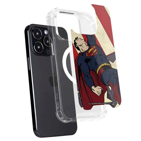 DC Comics Superman Vintage Pose American Flag iPhone 13 Pro Max MagSafe Case