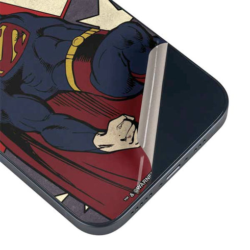DC Comics Superman Vintage Pose American Flag iPhone 14 Plus Skin