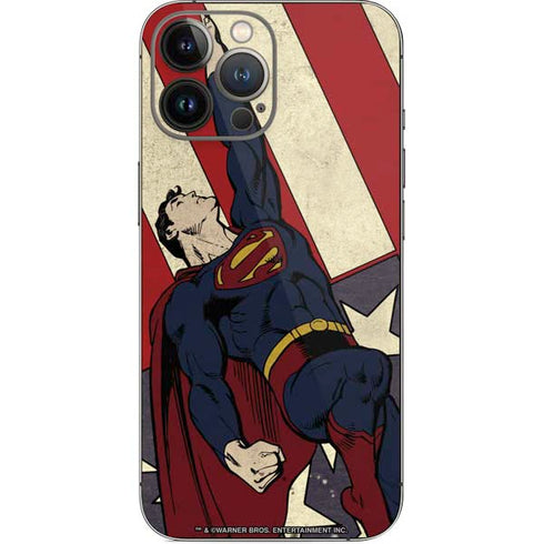 DC Comics Superman Vintage Pose American Flag iPhone 14 Pro Max Skin
