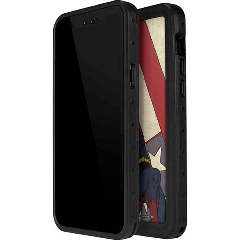 DC Comics Superman Vintage Pose American Flag iPhone 15 Plus Waterproof Case