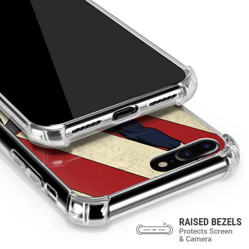 DC Comics Superman Vintage Pose American Flag iPhone 7/8 Plus Clear Case