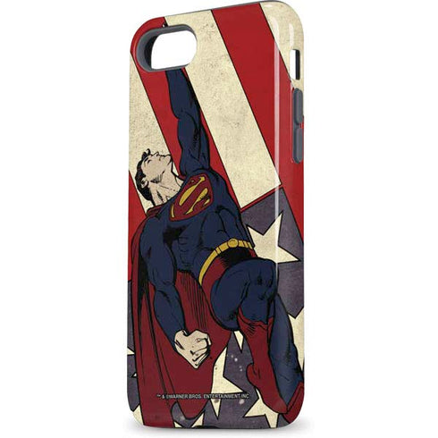 DC Comics Superman Vintage Pose American Flag iPhone 7 Pro Case
