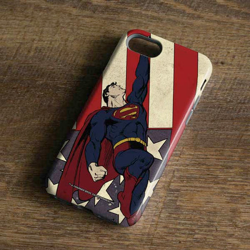 DC Comics Superman Vintage Pose American Flag iPhone 7 Pro Case