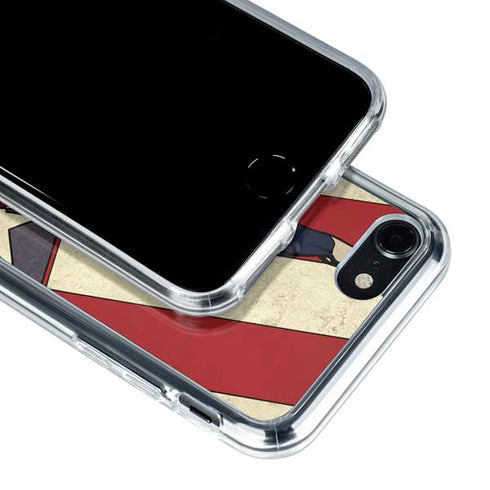 DC Comics Superman Vintage Pose American Flag iPhone SE (2nd & 3rd Gen) Clear Case
