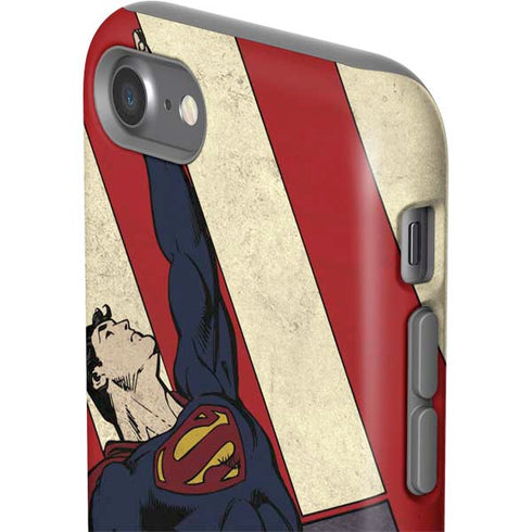 DC Comics Superman Vintage Pose American Flag iPhone SE (2nd & 3rd Gen) Pro Case
