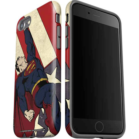DC Comics Superman Vintage Pose American Flag iPhone SE (2nd & 3rd Gen) Pro Case