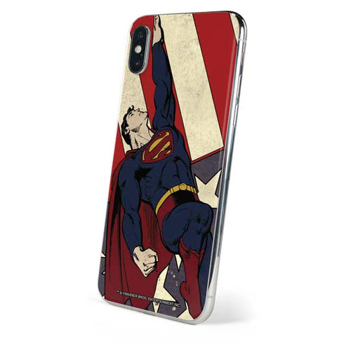 DC Comics Superman Vintage Pose American Flag iPhone X Skin