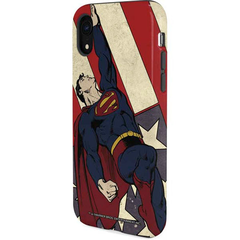 DC Comics Superman Vintage Pose American Flag iPhone XR Pro Case