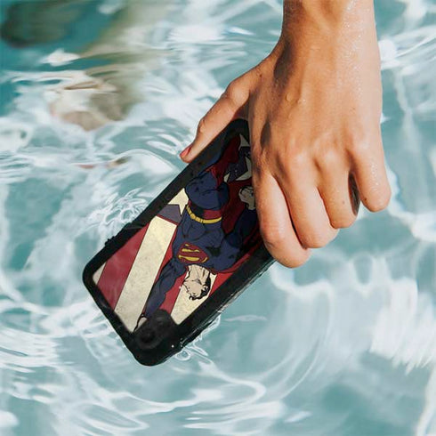 DC Comics Superman Vintage Pose American Flag iPhone XR Waterproof Case