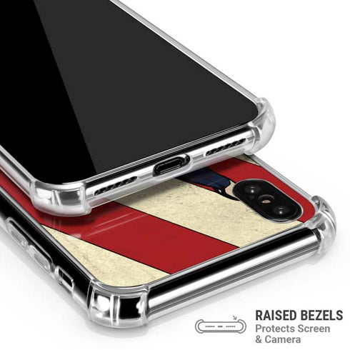 DC Comics Superman Vintage Pose American Flag iPhone XS Max Clear Case