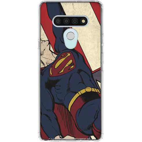 DC Comics Superman Vintage Pose American Flag LG Stylo 6 Clear Case