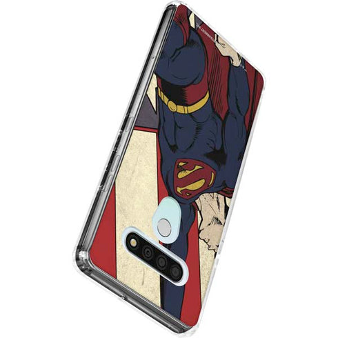 DC Comics Superman Vintage Pose American Flag LG Stylo 6 Clear Case