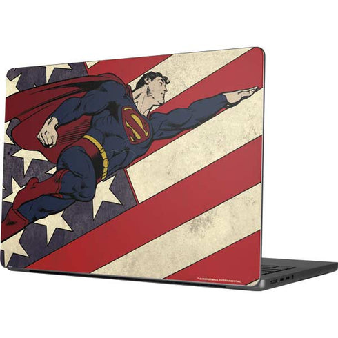DC Comics Superman Vintage Pose American Flag MacBook Pro 14in (2021-24) Skin