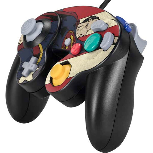 DC Comics Superman Vintage Pose American Flag Nintendo GameCube Controller Skin