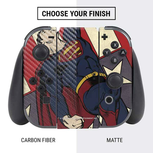 DC Comics Superman Vintage Pose American Flag Nintendo Switch Bundle Skin