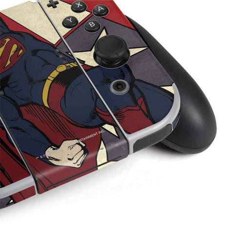DC Comics Superman Vintage Pose American Flag Nintendo Switch OLED (2021) Skin