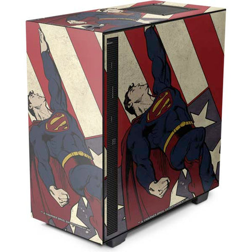 DC Comics Superman Vintage Pose American Flag NZXT H510 Compact ATX Mid-Tower Case Skin