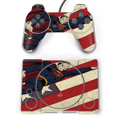 DC Comics Superman Vintage Pose American Flag PlayStation Classic Bundle Skin