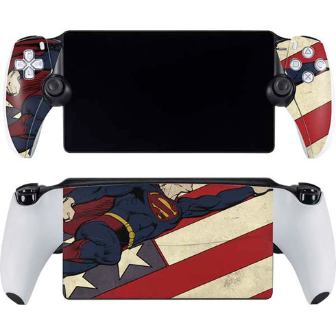 DC Comics Superman Vintage Pose American Flag PlayStation Portal Remote Player Skin