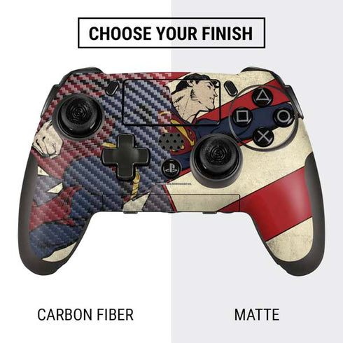 DC Comics Superman Vintage Pose American Flag PlayStation Scuf Vantage 2 Controller Skin
