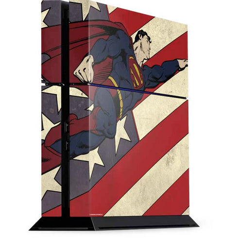 DC Comics Superman Vintage Pose American Flag PS4 Console Skin
