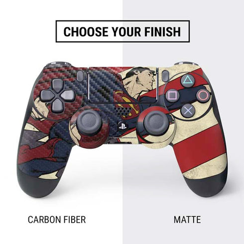 DC Comics Superman Vintage Pose American Flag PS4 Controller Skin