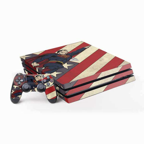 DC Comics Superman Vintage Pose American Flag PS4 Pro Bundle Skin