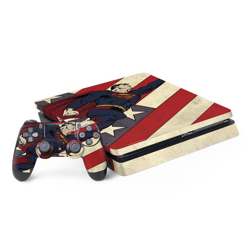 DC Comics Superman Vintage Pose American Flag PS4 Slim Bundle Skin