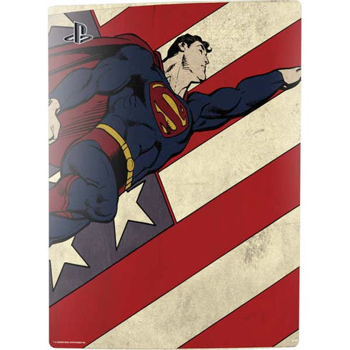 DC Comics Superman Vintage Pose American Flag PS5 Digital Edition Console Skin