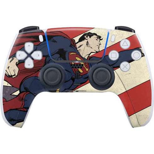 DC Comics Superman Vintage Pose American Flag PS5 Controller Skin