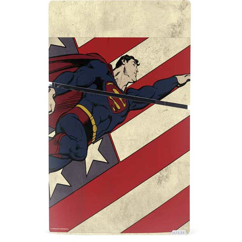 DC Comics Superman Vintage Pose American Flag PS5 Slim Digital Edition Bundle Skin