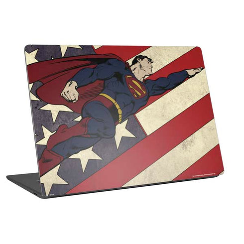 DC Comics Superman Vintage Pose American Flag Universal Laptop 12in (9.8 x 6.8in) Skin