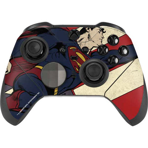 DC Comics Superman Vintage Pose American Flag Xbox Elite Wireless Controller Series 2 Skin