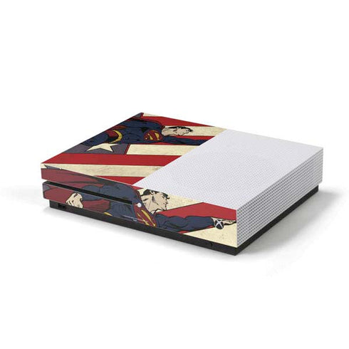 DC Comics Superman Vintage Pose American Flag Xbox One S Console Skin