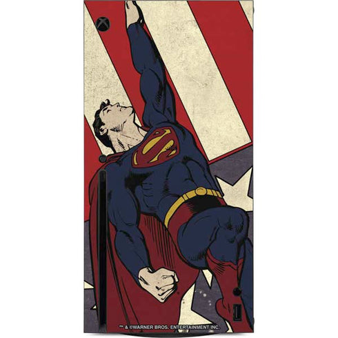 DC Comics Superman Vintage Pose American Flag Xbox Series X Console Skin