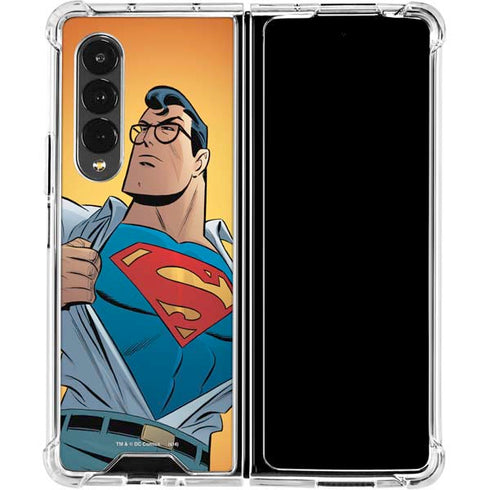 DC Comics Superman 90's Animated Series Galaxy Z Fold4 5G Clear Case