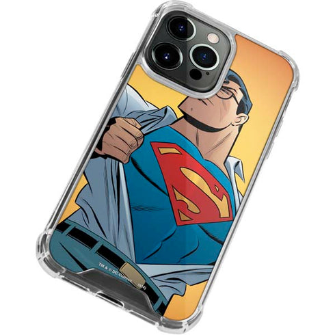 DC Comics Superman 90's Animated Series iPhone 14 Pro Clear Case