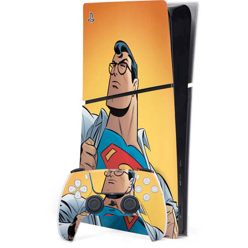 DC Comics Superman 90's Animated Series PS5 Slim Digital Edition Bundle Skin