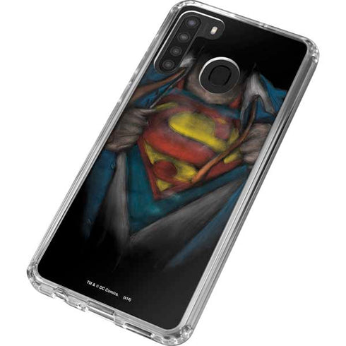 DC Comics Superman Pastel Art Galaxy A21 Clear Case