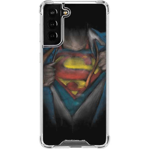 DC Comics Superman Pastel Art Galaxy S21 FE Clear Case
